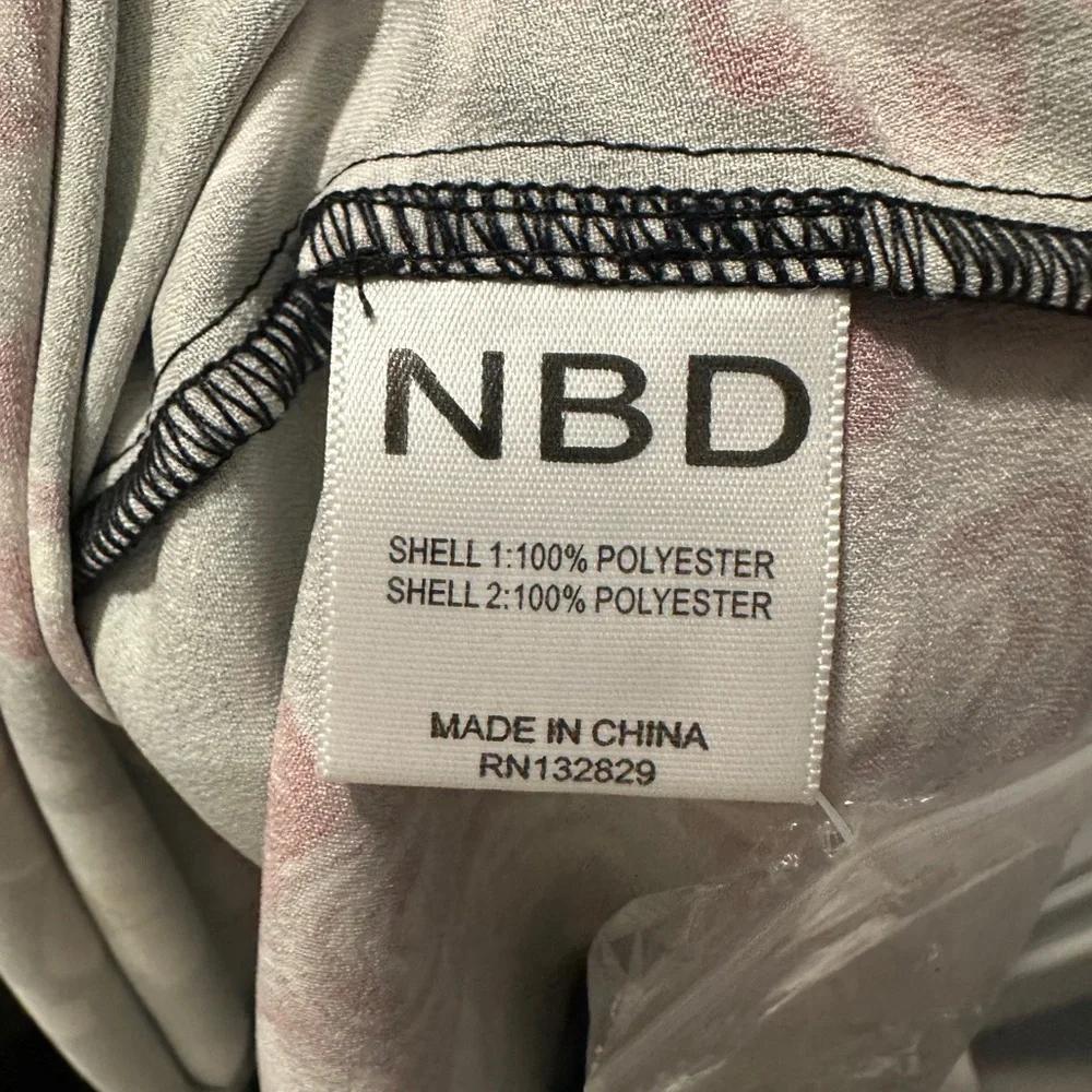 NBD Revolve Ashlynn Black Floral Satin Mini Dress Ruffle Hem Elegant & Flirty S - Picture 12 of 12